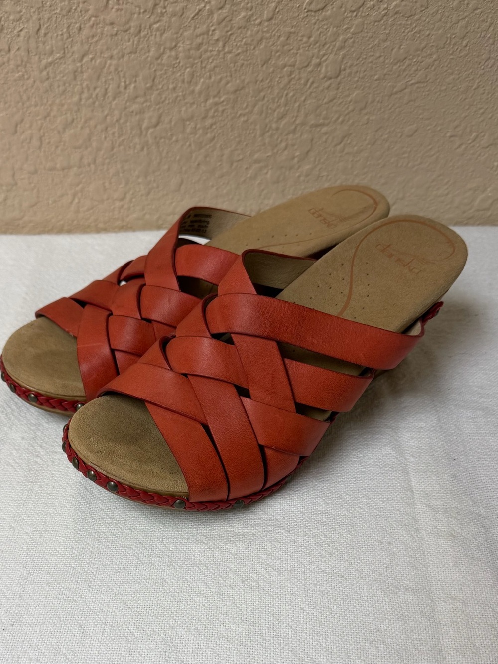 4/$20 Dansko Woven Slide Sandals - Red